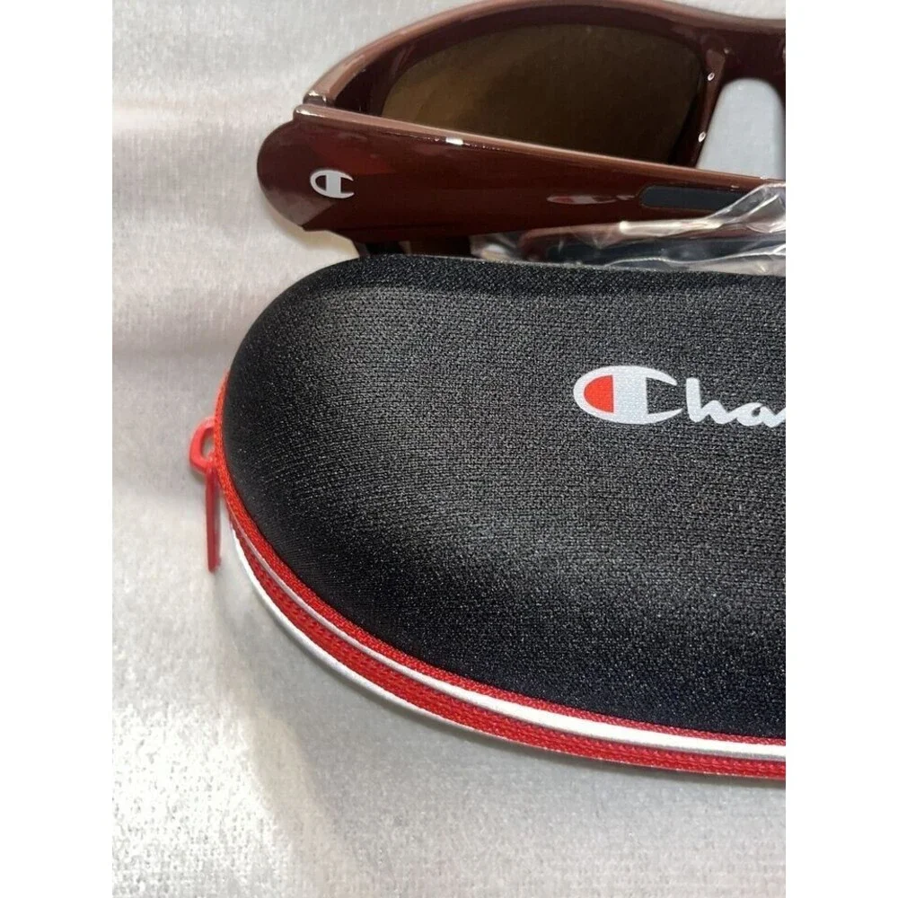 Champion Sunglasses Dark Maroon Yellow NEW